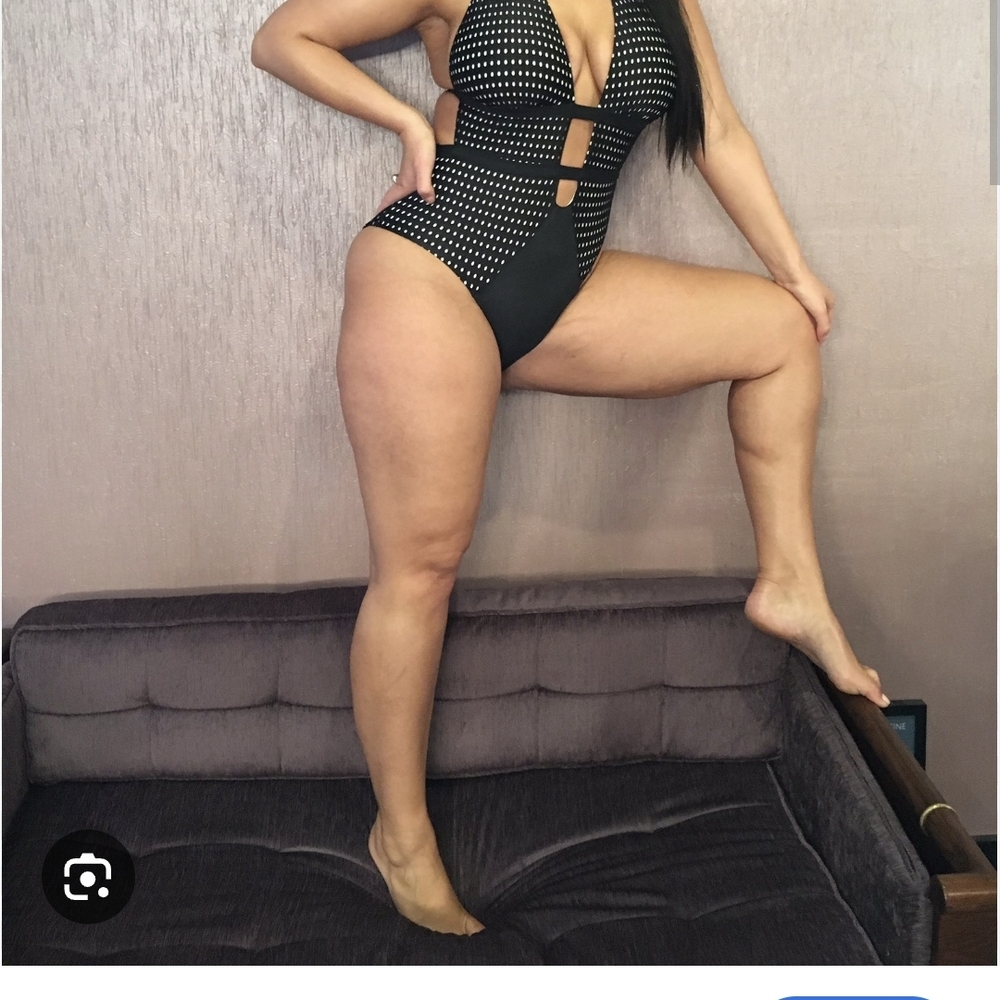 Swimsuits For All Black and White Polka Dot One-Piece